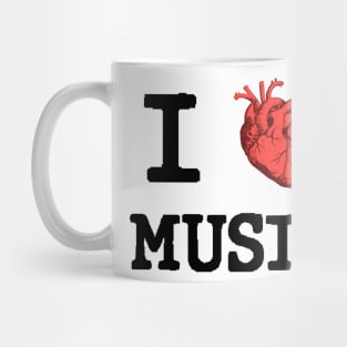 I love music ( Black Letters) Mug